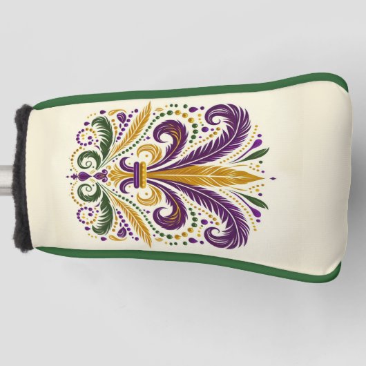 Gelbe, grüne lila Lilie Federn Golf Headcover