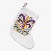 Gelbe, grüne lila Lilie Federn Kleiner Weihnachtsstrumpf (Vorderansicht (hängend))