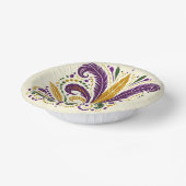 Gelbe, grüne lila Lilie Federn Pappteller (Gewinkelt)