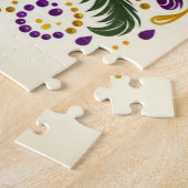 Gelbe, grüne lila Lilie Federn Puzzle (Seite)