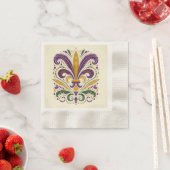 Gelbe, grüne lila Lilie Federn Serviette (Beispiel)