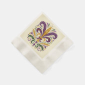 Gelbe, grüne lila Lilie Federn Serviette (Ecke)