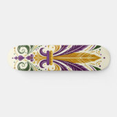 Gelbe, grüne lila Lilie Federn Skateboard (Horizontal)