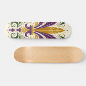 Gelbe, grüne lila Lilie Federn Skateboard (Horizontal)