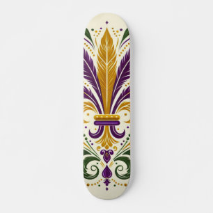 Gelbe, grüne lila Lilie Federn Skateboard
