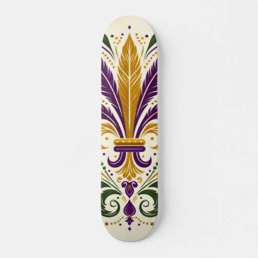 Gelbe, grüne lila Lilie Federn Skateboard (Vorne)