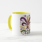 Gelbe, grüne lila Lilie Federn Tasse (Vorderseite Links)