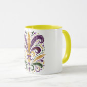 Gelbe, grüne lila Lilie Federn Tasse (VorderseiteRechts)