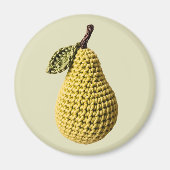 Gelbe grüne Minimalistische Oma Fruchtkorb Birne Magnet (Vorne)