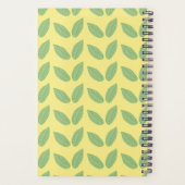 Gelbe Grüne Monogram Blätter Planer (Rückseite)