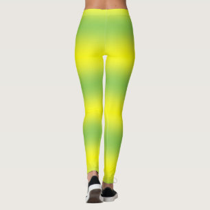 Gelbe & Grüne Pastell-Leggings Lang Leggings