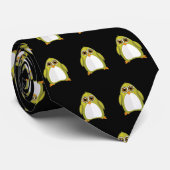 Gelbe grüne Pinguine Krawatte (Gerollt)