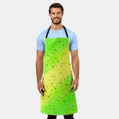 Gelbe grüne Punkte Schürze (Getragen)