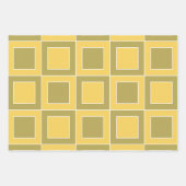 Gelbe grüne Quadrate Geometrisches Muster Geschenkpapier Set (Vorderseite 3)