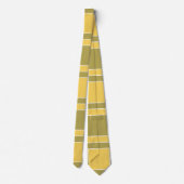 Gelbe grüne Quadrate Geometrisches Muster Krawatte (Rückseite)