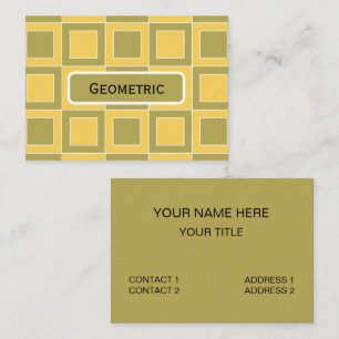 Gelbe grüne Quadrate Geometrisches Muster Visitenkarte