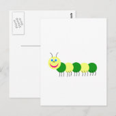 Gelbe grüne Raupe Postkarte (Vorne/Hinten)