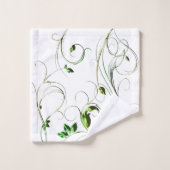 Gelbe grüne Reben Badhandtuch Set (Waschlappen)