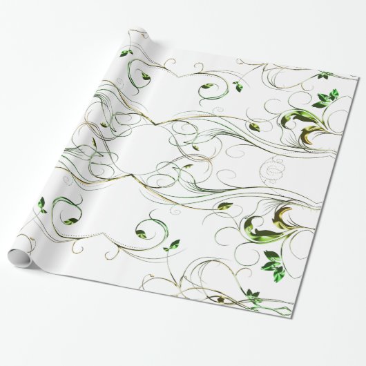 Gelbe grüne Reben Geschenkpapier (Ungerollt)
