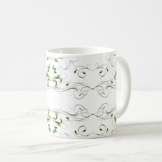 Gelbe grüne Reben Kaffeetasse (VorderseiteRechts)