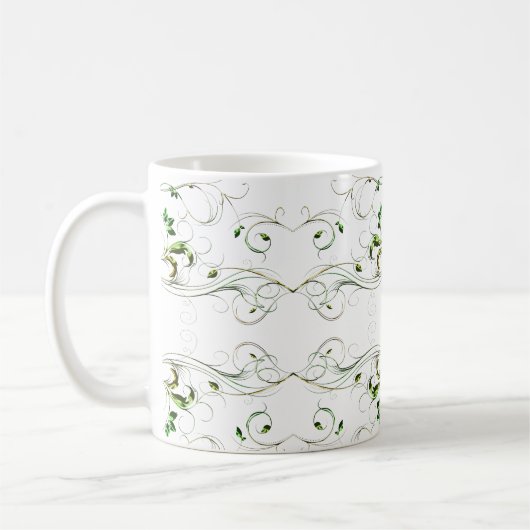 Gelbe grüne Reben Kaffeetasse (Links)