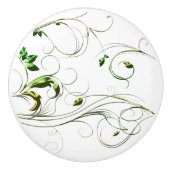 Gelbe grüne Reben Keramikknauf (Vorderseite)