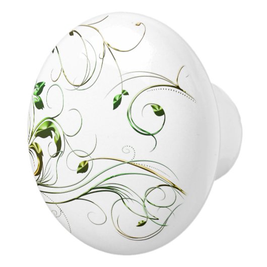 Gelbe grüne Reben Keramikknauf (Rechts)