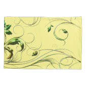 Gelbe grüne Reben Kissenbezug (Rückseite-Links)