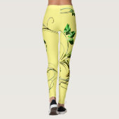 Gelbe grüne Reben Leggings (Rückseite)