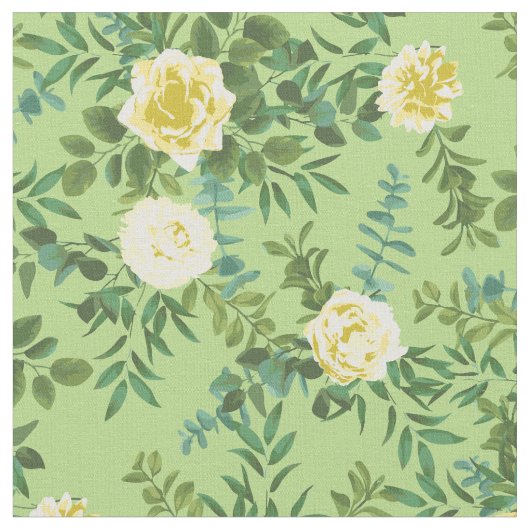 Gelbe grüne Rose Blumenkohl-Blume Stoff (Nahaufnahme)