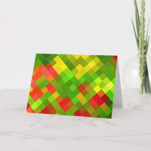 Gelbe grüne rote Muster geometrische Designs Farbe Karte (Vorderseite)