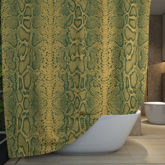 Gelbe grüne Schlange Hautfarbe Duschvorhang