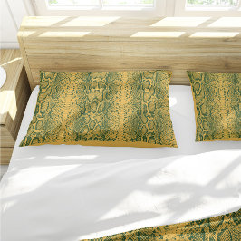 Gelbe grüne Schlange Hautfarbe Kissenbezug