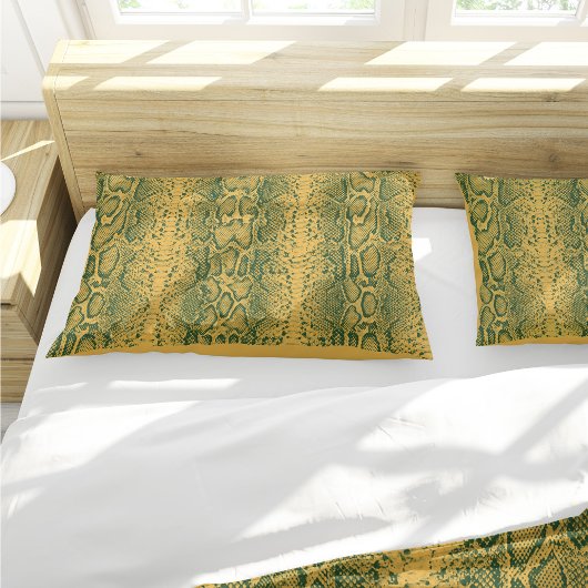 Gelbe grüne Schlange Hautfarbe Kissenbezug