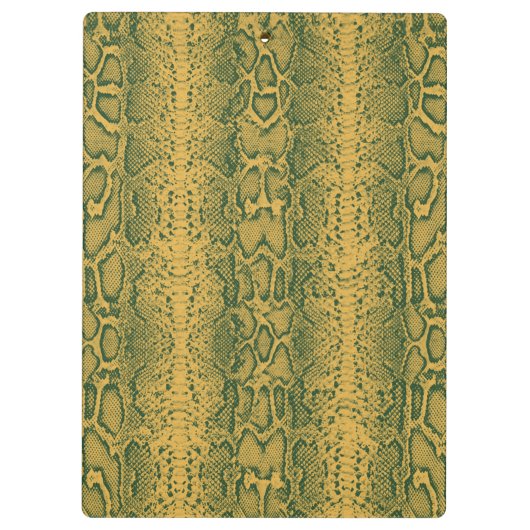 Gelbe grüne Schlange Hautfarbe Klemmbrett (Rückseite)