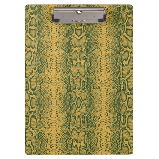 Gelbe grüne Schlange Hautfarbe Klemmbrett (Vorderseite)