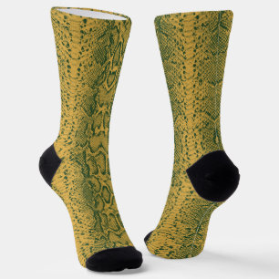 Gelbe grüne Schlange Hautfarbe Socken