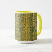 Gelbe grüne Schlange Hautfarbe Tasse (VorderseiteRechts)