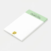 Gelbe grüne Sonnenblumenbezeichnung Nachhinweise Post-it Klebezettel (angewinkelt)