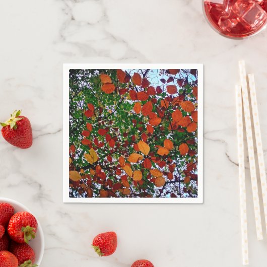 Gelbe, grüne und braune Blätter Serviette (Beispiel)