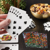 Gelbe, grüne und braune Blätter Spielkarten (In Situ)