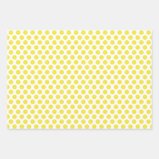 Gelbe, grüne und graue Polka-Punkte Geschenkpapier Set (Vorderseite 2)