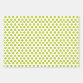 Gelbe, grüne und graue Polka-Punkte Geschenkpapier Set (Vorderseite)