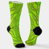 Gelbe, grüne und Limone Tiger Streifen Tierfarbe 1 Socken (Gewinkelt)