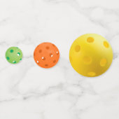 Gelbe, grüne und orangefarbene Pickleball-Bälle Konfetti (Rückseiten)