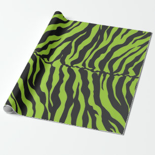 Gelbe, grüne und schwarze Tigerstreifen - Tierdruc Geschenkpapier