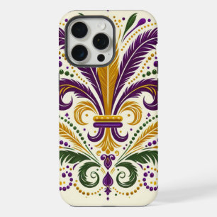 Gelbe, grüne, violette Fleur-de-Lis-Federn iPhone 15 Pro Max Hülle