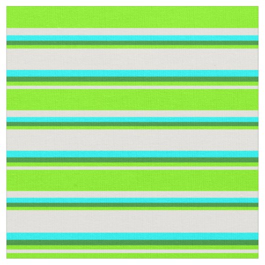 Gelbe, grüne, waldgrüne und zyanfarbene Linien Stoff (Nahaufnahme)