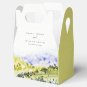 Gelbe grüne Wasserfarbenwelt Hügel Hochzeiten Geschenkschachtel (Geöffnet)