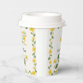 Gelbe grüne Wildblumen Pappbecher (Rechts)